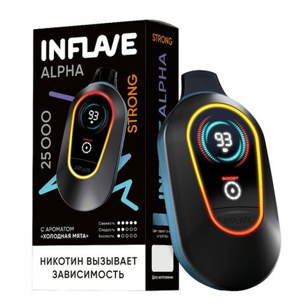 Inflave Alpha Strong Холодная мята 25000 затяжек 20мг Hard (2% Hard)