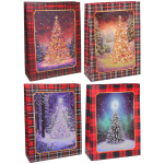 Пакет подарочный «Искристая ёлочка» 31*42*12 см, микс