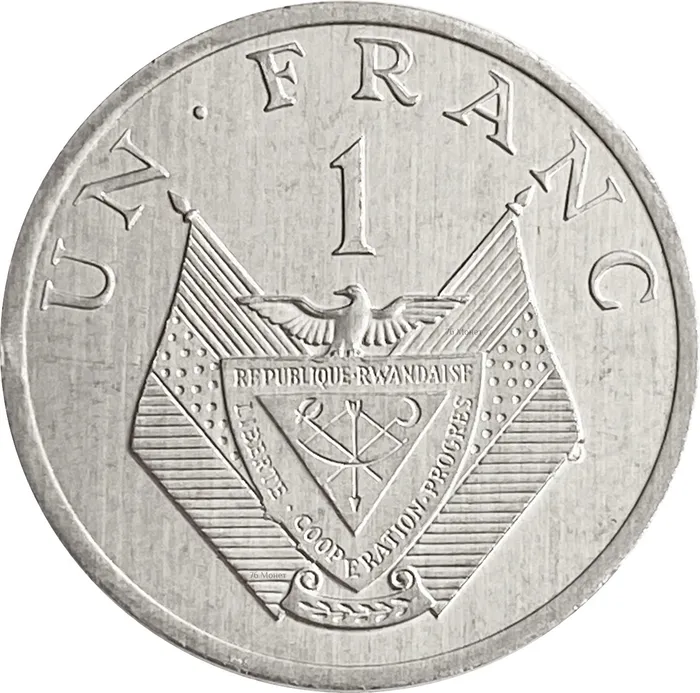 1 франк 1985 Руанда, Цветущий стебель проса