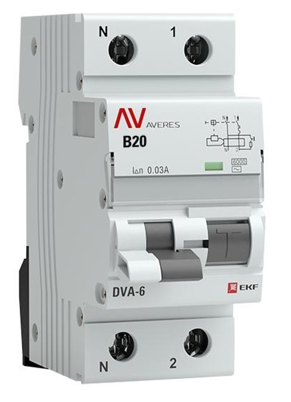 Автомат дифференциальный EKF rcbo6-1pn-20B-30-ac-av