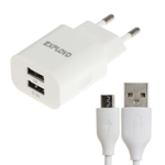 Зарядное устройство USB с кабелем MicroUSB (2USB/2,1+1А) Exployd EX-Z-465