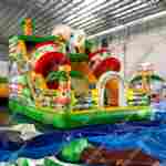 Новый батут-горка "Слоник в джунглях" с двумя горками справа 6*5*5,5 м