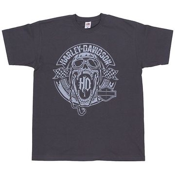Футболка Harley Davidson (череп) графитовая