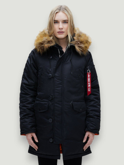 Alpha N-3B W Parka (черный/оранж - black/orange)