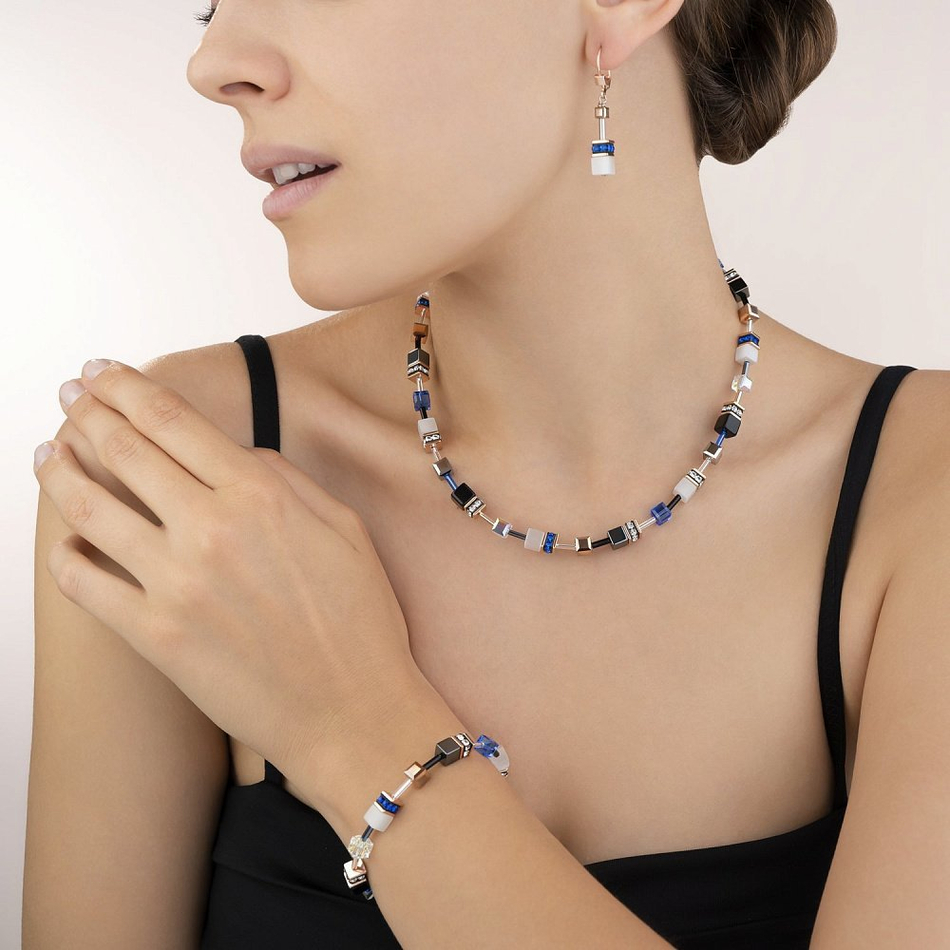 Колье Coeur de Lion Blue 4013/10-0700 цвет фиолетовый, белый, черный