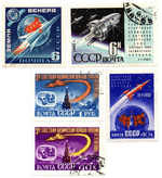 Марки Космос 5 шт. Спутники 1960-61-62 гг. XF
