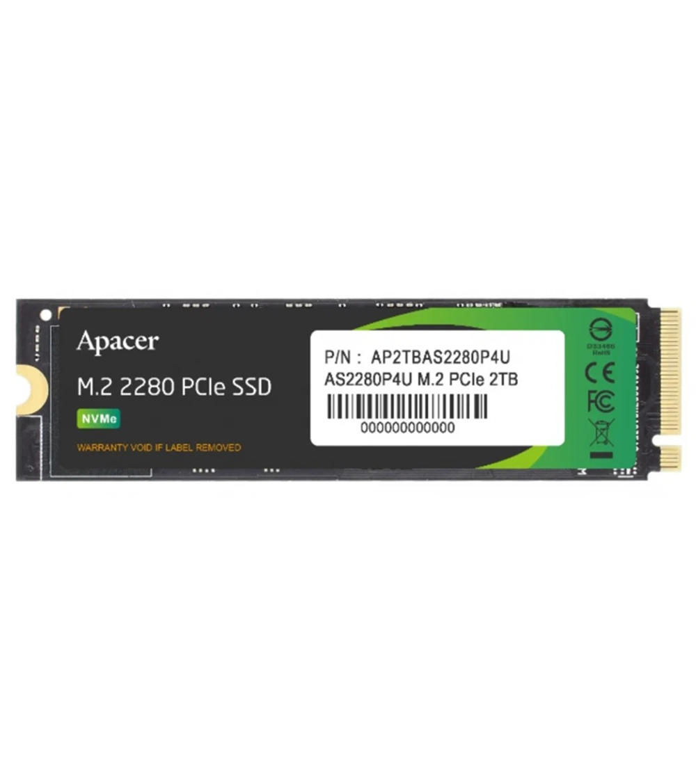 Apacer SSD AS2280P4U 2TB M.2 2280 PCIe Gen3x4, R3500/W3000 Mb/s, 3D NAND, MTBF 1.8M, NVMe, 1300TBW, Retail, 5 years (AP2TBAS2280P4U-1)