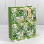 Пакет подарочный 26х32х12см Цветы "Листья" (Микс)