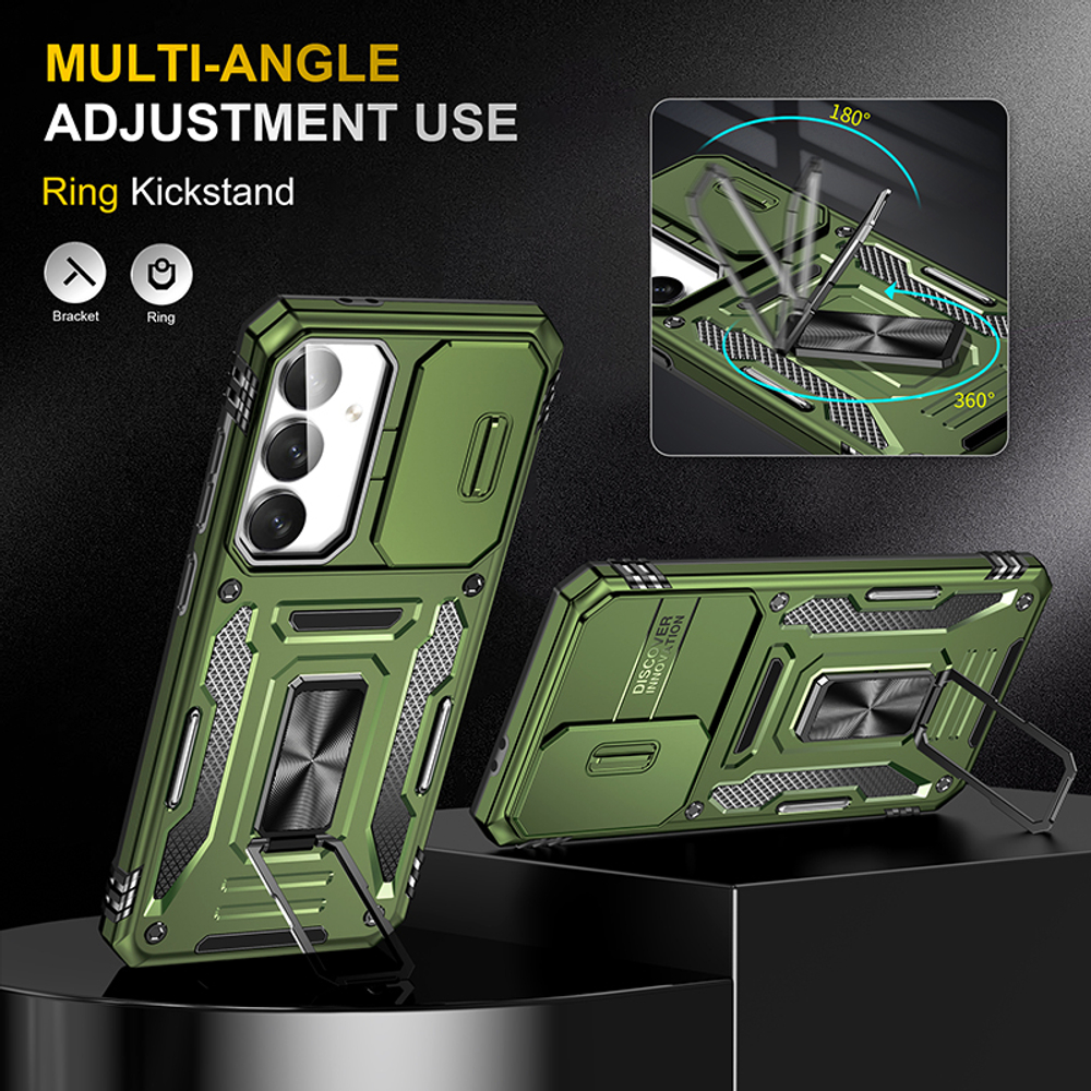 Чехол Safe Case с кольцом и защитой камеры для Samsung Galaxy S25 FE