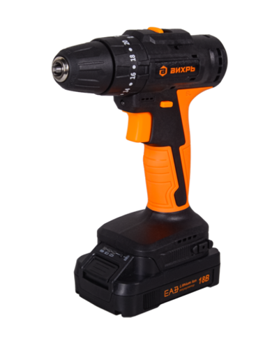 Дрель-шуруповерт Вихрь ДА-18Л-2КУ/Б (2,0 А/ч) (бесщеточный двигатель)