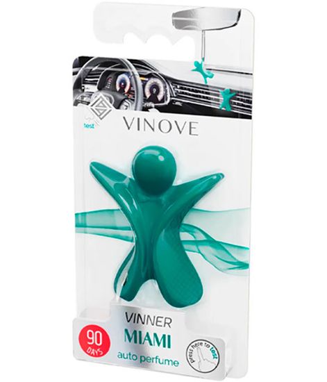 МАЙАМИ бирюзовый, дизайнерский ароматизатор для автомобиля Miami Vinner, Vinove