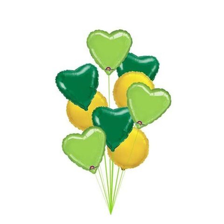 Фонтан воздушных сердец, зеленые и салатовые сердца