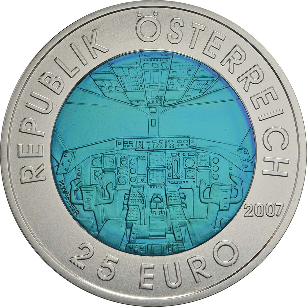 АВСТРИЯ, 2007, 25 ЕВРО [БИМЕТАЛЛ: СЕРЕБРО + НИОБИЙ]