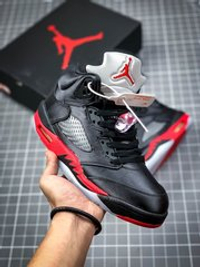 AIR JORDAN 5 RETRO SATIN BRED NOIR/UNIVERSITE ROUGE