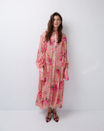 Платье-рубашка из вискозы розы розовый