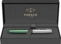 Перьевая ручка Parker Sonnet Essentials Green SB Steel CT, перо: F, цвет чернил black, в подарочной упаковке.