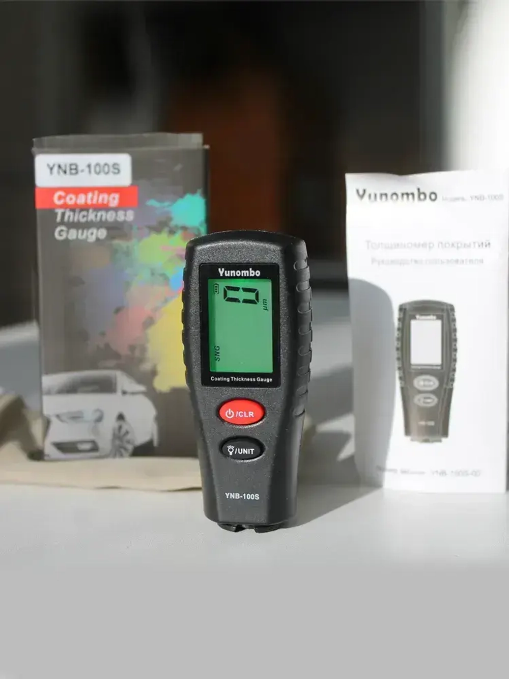 Толщиномер автомобильный лакокрасочного покрытия YNB-100S с чехлом и батарейками