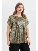 Блузка нарядная блестящая большого размера