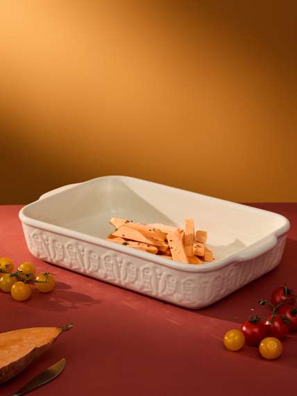 Блюдо для запекания birds of paradise, 36х23 см, кремовое