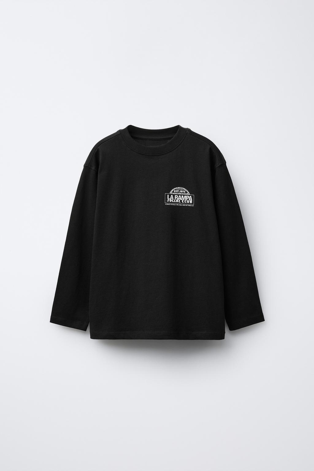 ZARA ЛОНГСЛИВ С ПРИНТОМ, ЧЕРНЫЙ