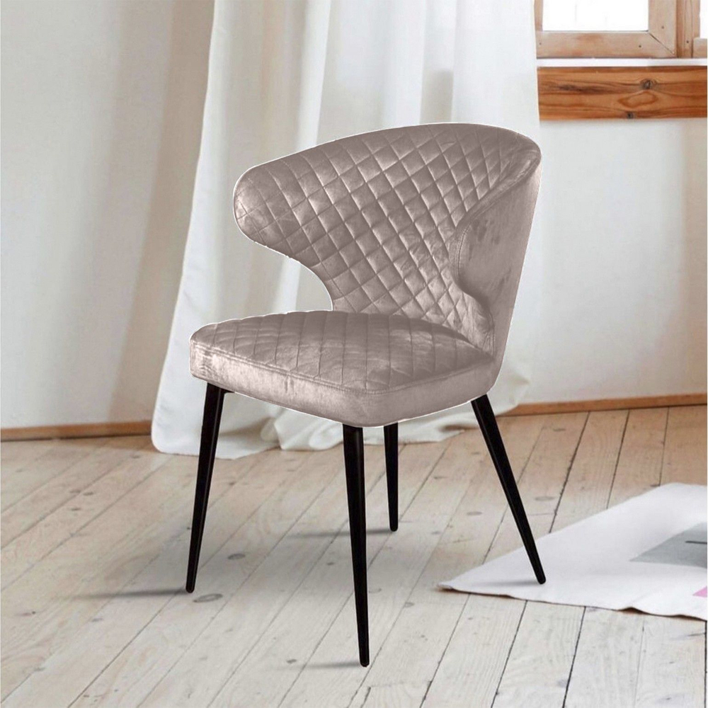 Стул Richard ромб, бархат пепельно-бежевый 25