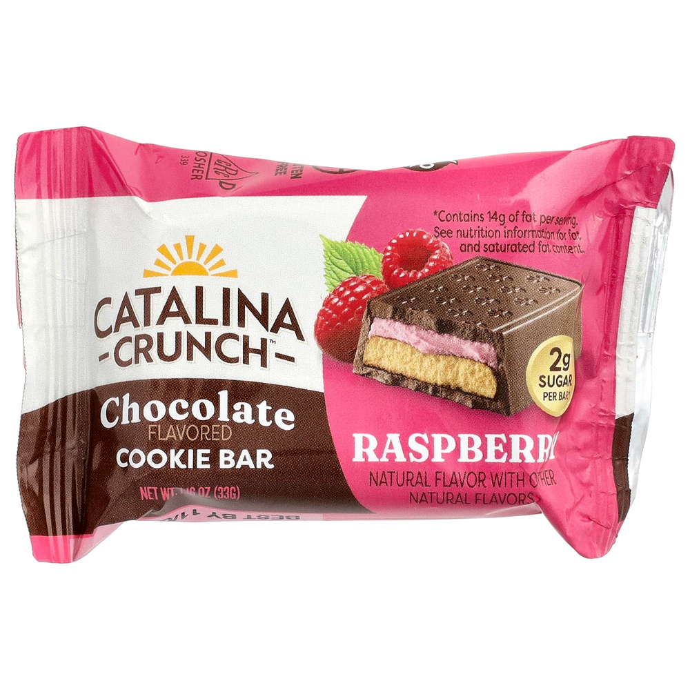 Catalina Crunch, Шоколадное печенье, малиновое, 4 батончика, 33 г (1,16 унции)