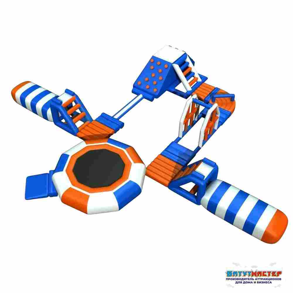 Надувной аквапарк на воде «Весёлый островок» 22×20×4 м