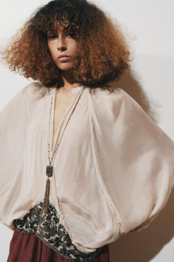 ZARA КОМБИНИРОВАННОЕ ОЖЕРЕЛЬЕ С БЛЕСТКАМИ, ЗОЛОТИСТЫЙ