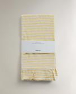 ZARA HOME КУХОННОЕ ПОЛОТЕНЦЕ В ПОЛОСКУ С ВОЛАНОМ, ЖЕЛТЫЙ