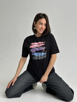 Футболка оверсайз с принтом длинная