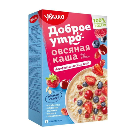 Каша Увелка овсяная ассорти из лесных ягод 200 гр