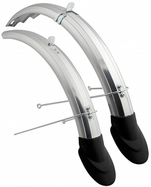 Крылья 20" полноразмерные SP56A 7A BIKEMAN пластиковые серебристые, с брызговиками