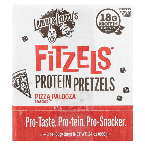 Lenny & Larry's, Fitzels ™, протеиновые крендели с пиццей Palooza, 8 пакетиков по 85 г (3 унции)