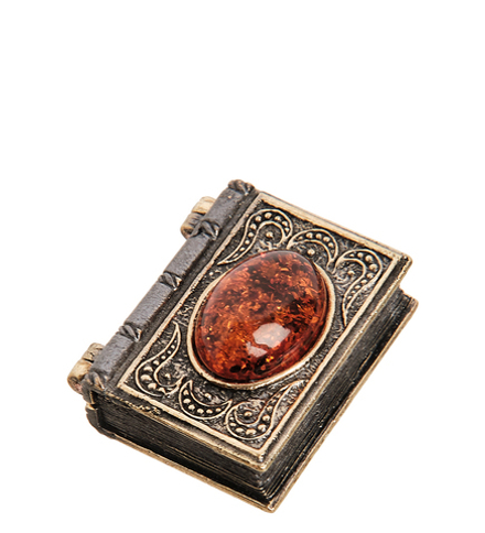 Народные промыслы AM-2042 Фигурка «Книга тайн» (латунь, янтарь)