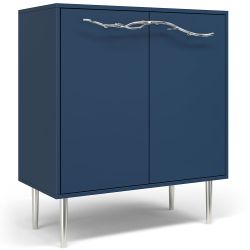 Комод Арт Колор matte Стайл Сильвер с 2 полками Королевский синий матовый