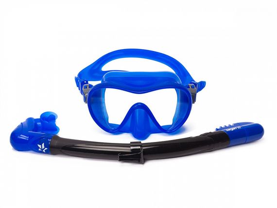 Набор маска+трубка Sargan Агидель ярко-синий/черный