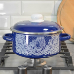 Кастрюля 3л "Вологодское кружево" синяя