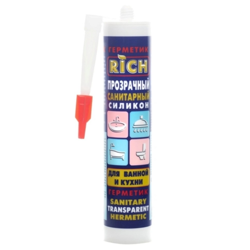 Герметик RICH санитарный прозрачный 280мл - 300гр