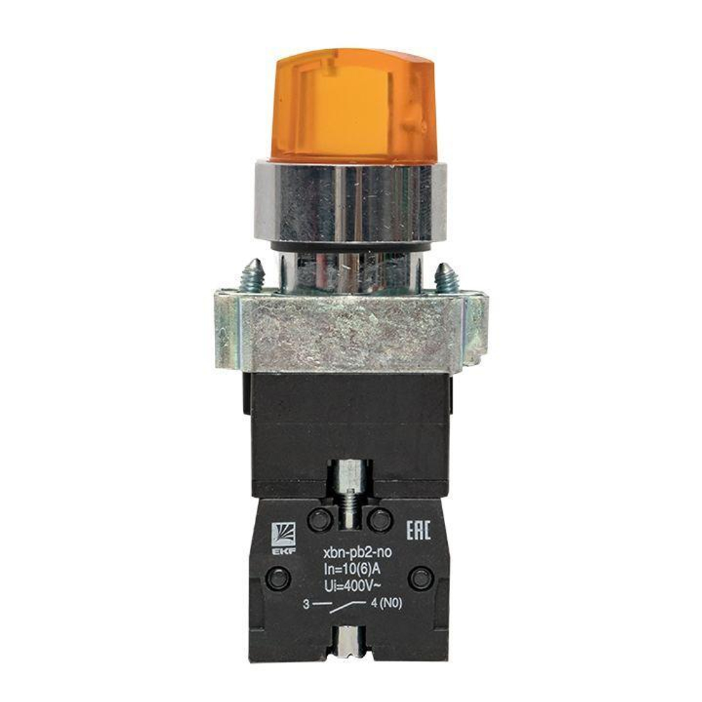 Переключатель BD21 2P с желт. подсветкой 230В NO PROxima EKF xb2-bk21-y-230