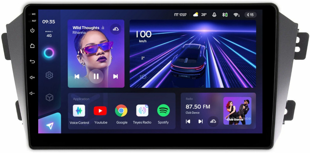 Магнитола для Geely Emgrand X7 2013-2018 - Teyes CC3 монитор 9" QLED на Android 10, ТОП процессор, 4Гб+32Гб, CarPlay, 4G SIM-слот