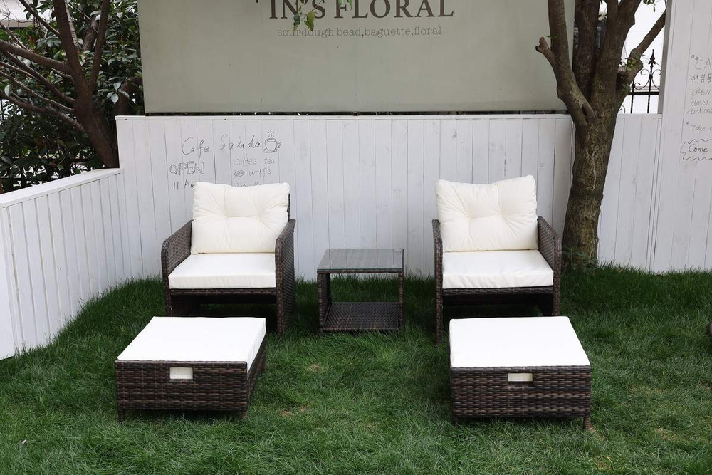 Набор мебели из ротанга, 5 предметов, коричневый, GM-M79