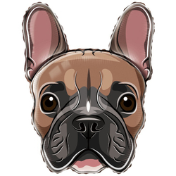 Шар (28''/71 см) Фигура, Бульдог, 1 шт. В062