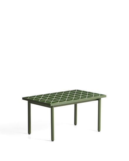 Уличный столик Maurina из зеленой стали с плиткой зеленого цвета 81 x 51 см