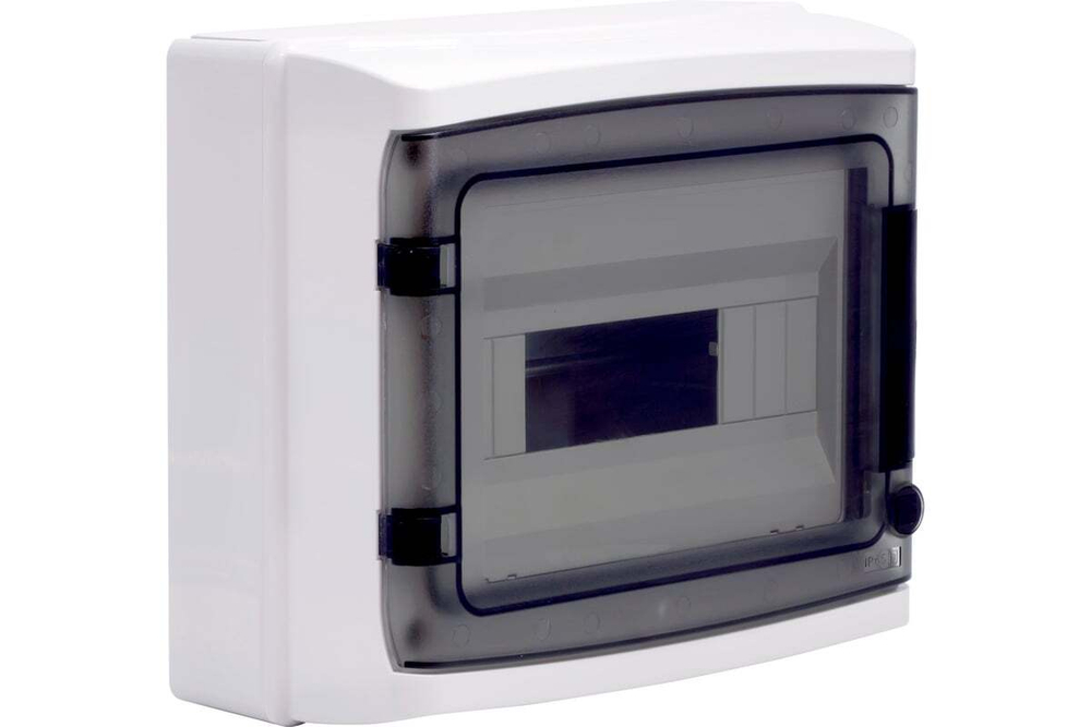 Щит распределительный настенный с дверцей 8 мод.,IP65, серый, с клеммным блоком 63А DKC