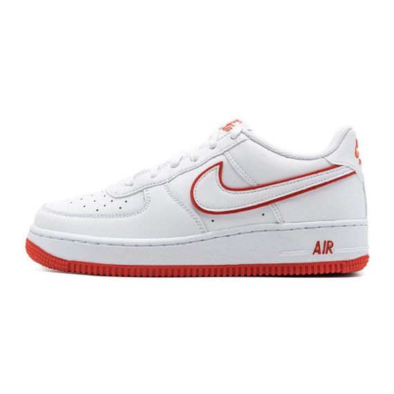 Nike Air FORCE 1 Детские Скейтборды, Низкие Белые и Красные кроссовки
