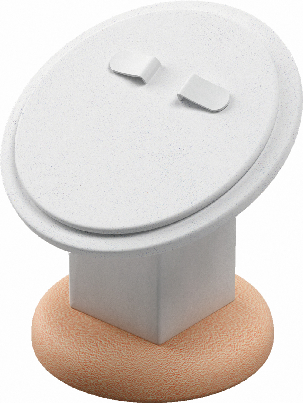 Подставка для серег/круглая/2 язычка/накладка/ножка/основание