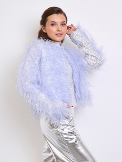 Костюм тройка брючный праздничный с пайетками для девочки сирень серебро