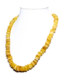 Бусы из цельного янтаря "Медовые чипсы" 50 см