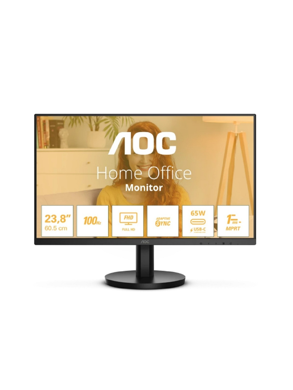 LCD AOC 23.8" 24B3CA2 черный {IPS 1920x1080 100Hz 1ms 16:9 250cd 178/178 HDMI DisplayPort 2x2W USB-C 2xUSB3.2}