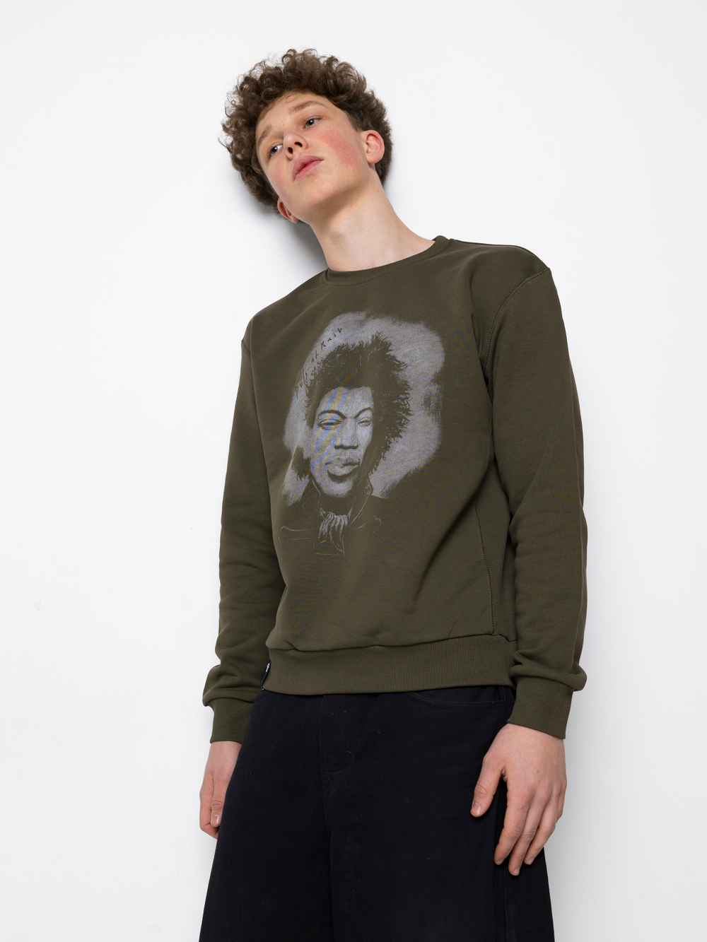 Свитшот с принтом JH хаки